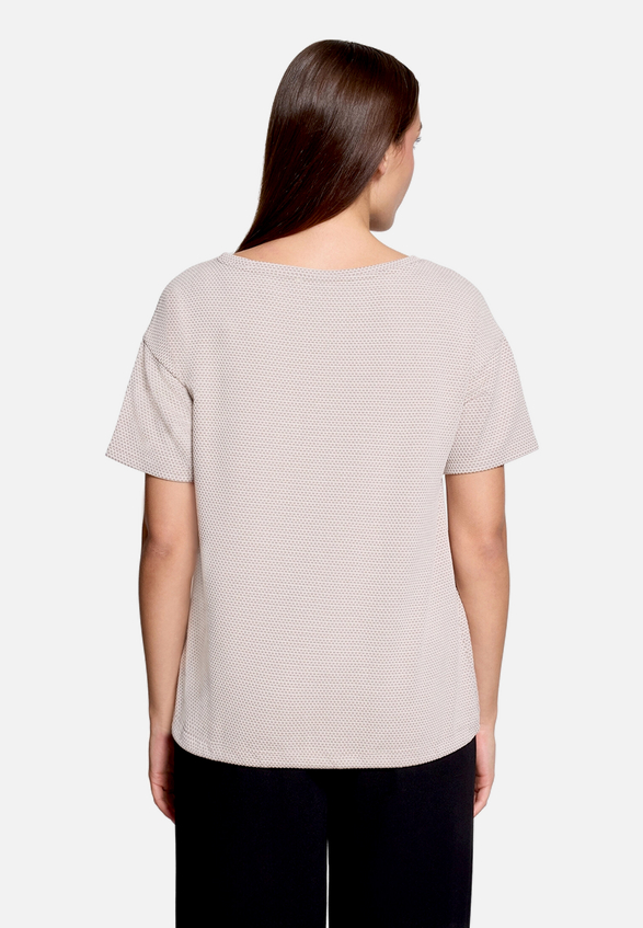 T-Shirt  strukturiert mit Bindedetail  / Modellfoto Rückseite