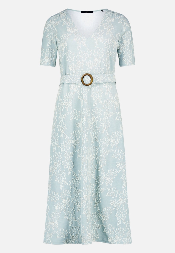 Midikleid mit Blumen-Stickerei / Vorderseite