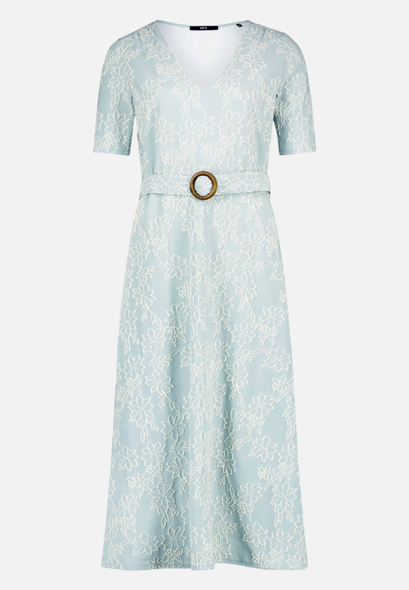 Midikleid mit Blumen-Stickerei / Vorderseite
