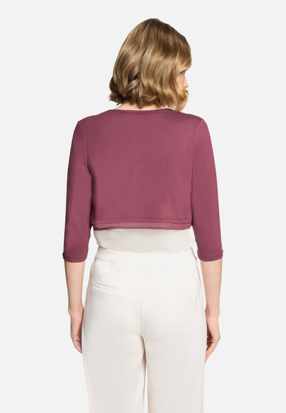 Bolero-Jacke figurbetont / Modellfoto Rückseite