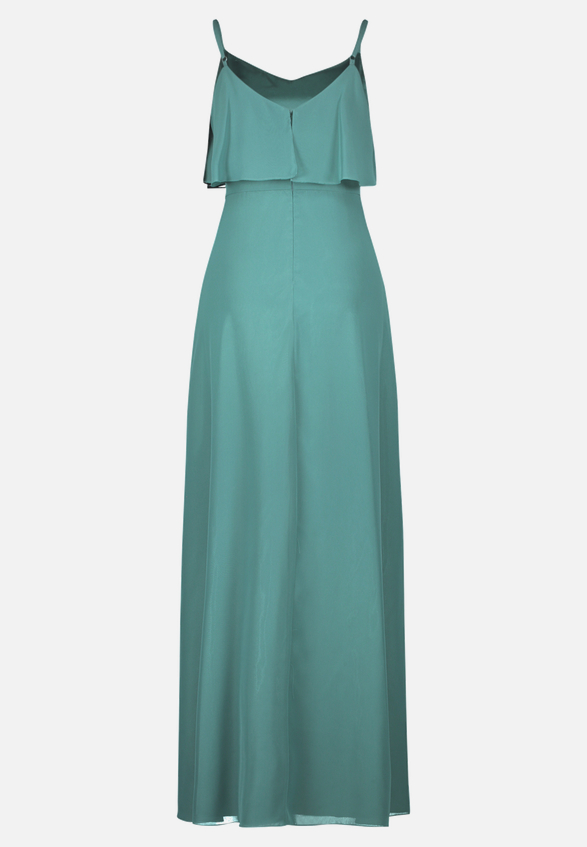 Abendkleid mit Volant / Rückseite