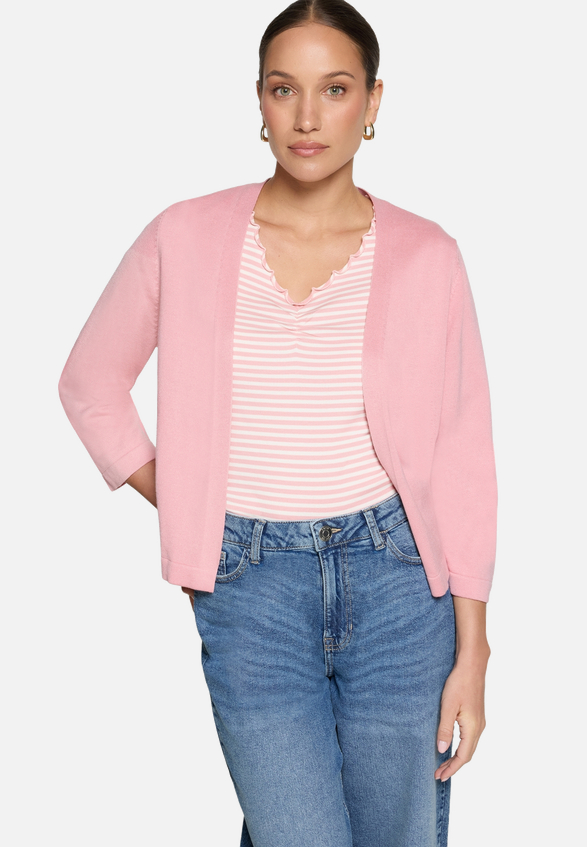 Feintrickjacke kurz 3/4 Arm / Modellfoto Vorderseite