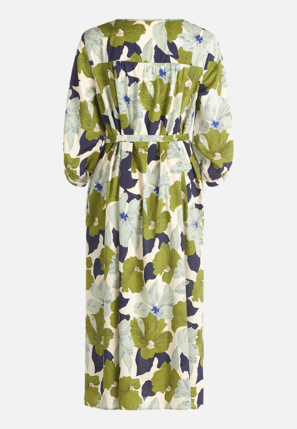 Blumenkleid mit Bindegürtel / Rückseite