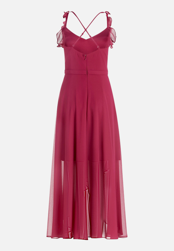 Abendkleid mit Volant / Rückseite