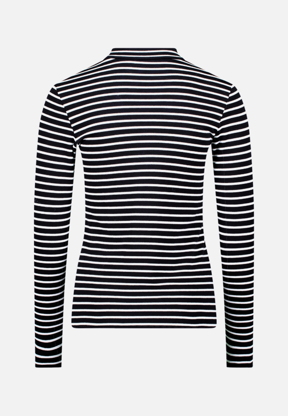 Ringelshirt mit Stehkragen / Rückseite
