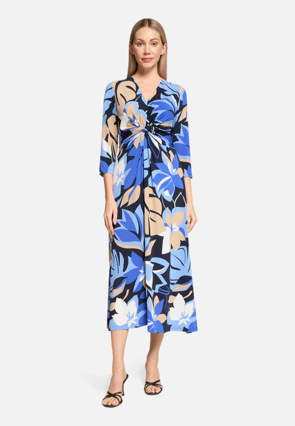 Midikleid mit Raffung / Modellfoto Vorderseite