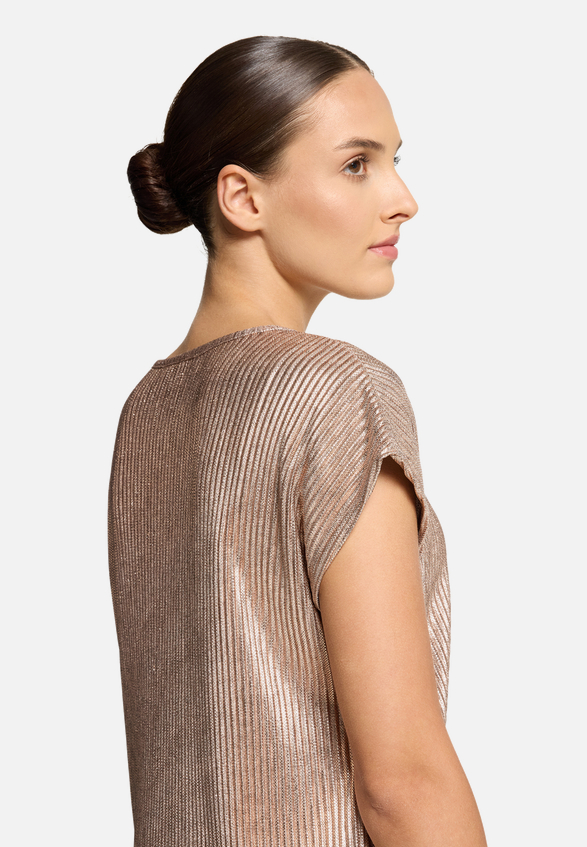 Casual-Shirt mit Glanzeffekt / Detailbild