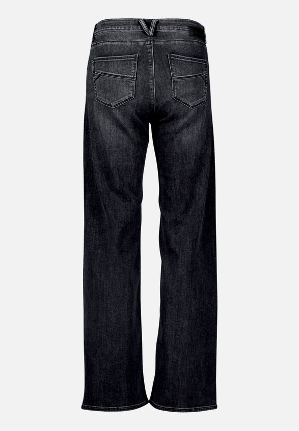 High Waisted-Jeans mit Strass / Rückseite