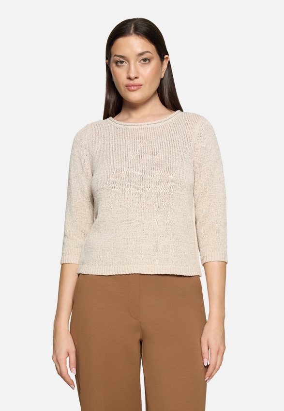 Strickpullover mit 3/4 Arm / Modellfoto Vorderseite