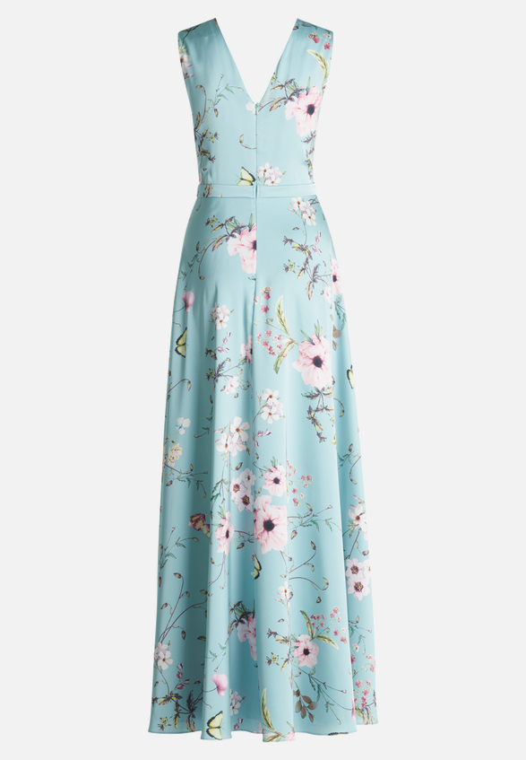 Abendkleid mit Blumenprint / Rückseite