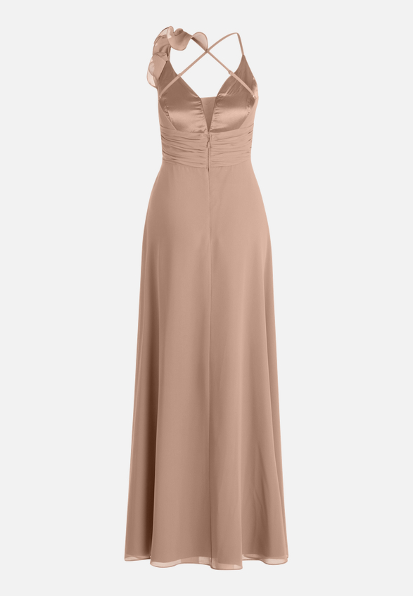 Chiffonkleid mit Volant / Rückseite
