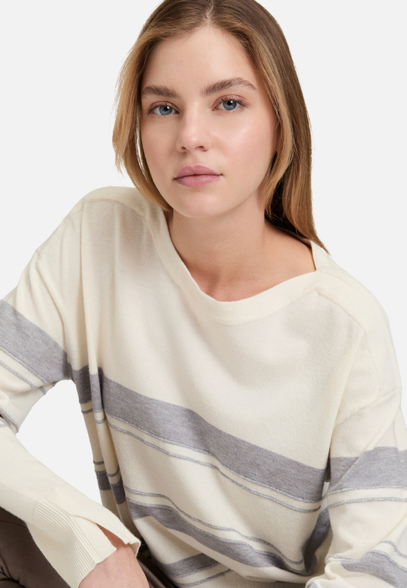 Feinstrickpullover mit Lurexfaden / Detailbild
