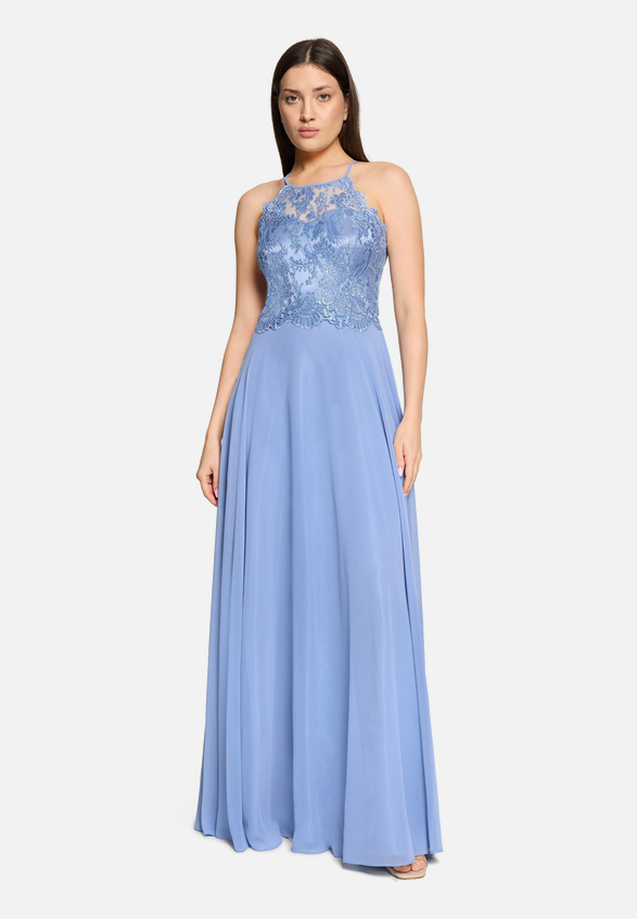 Abendkleid rückenfrei / Modellfoto Vorderseite