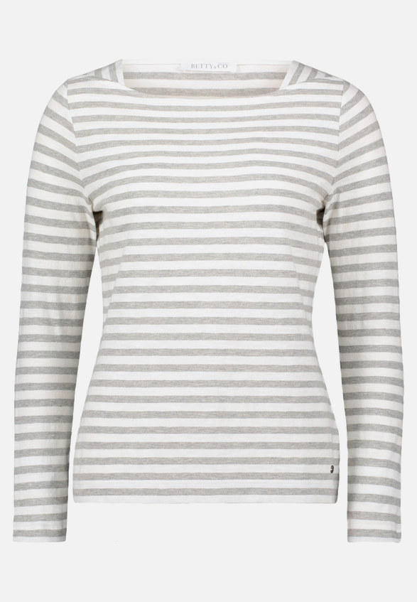Ringelshirt mit U-Boot-Ausschnitt / Vorderseite