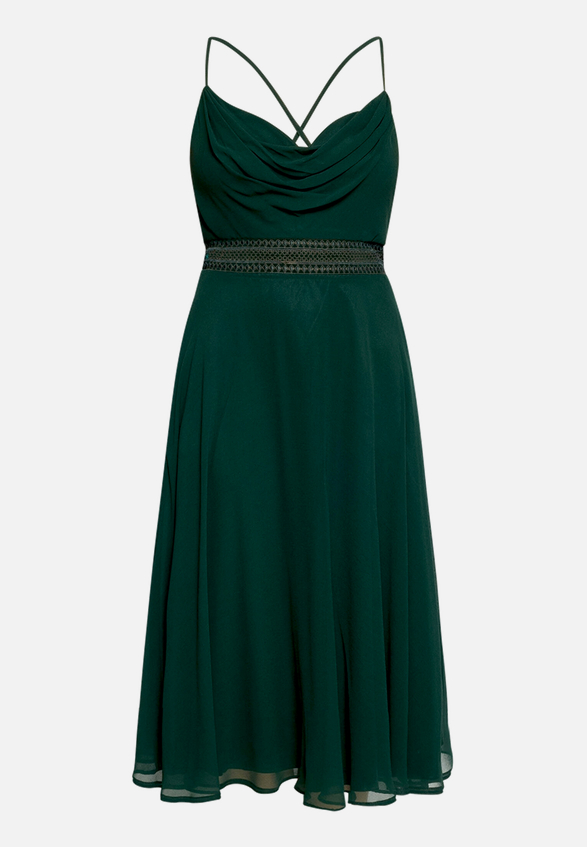 Cocktailkleid mit Wasserfallausschnitt / Vorderseite