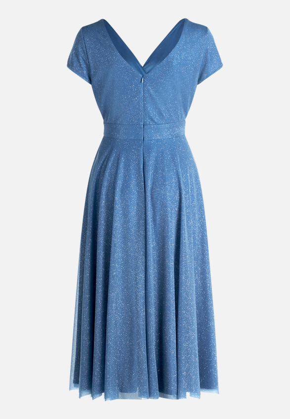 Cocktailkleid im Glitzer-Look / Rückseite