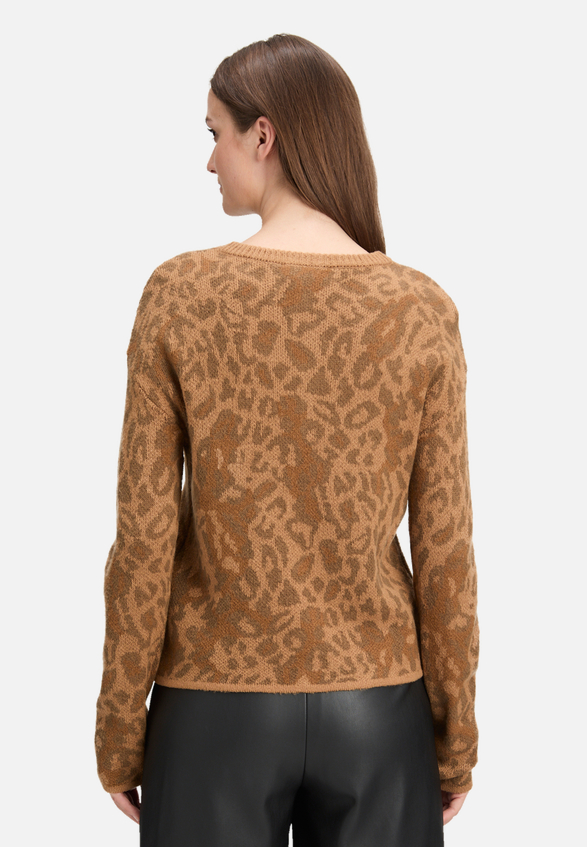 Strick-Cardigan mit Rundhalsausschnitt / Modellfoto Rückseite