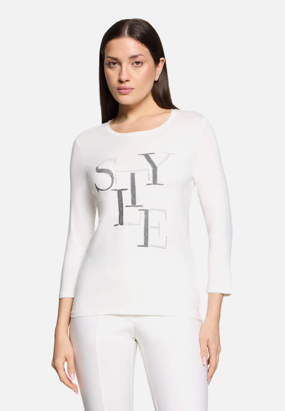 Basic Shirt mit Placement / Modellfoto Vorderseite