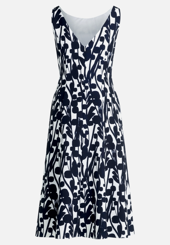 Cocktailkleid mit Print / Rückseite