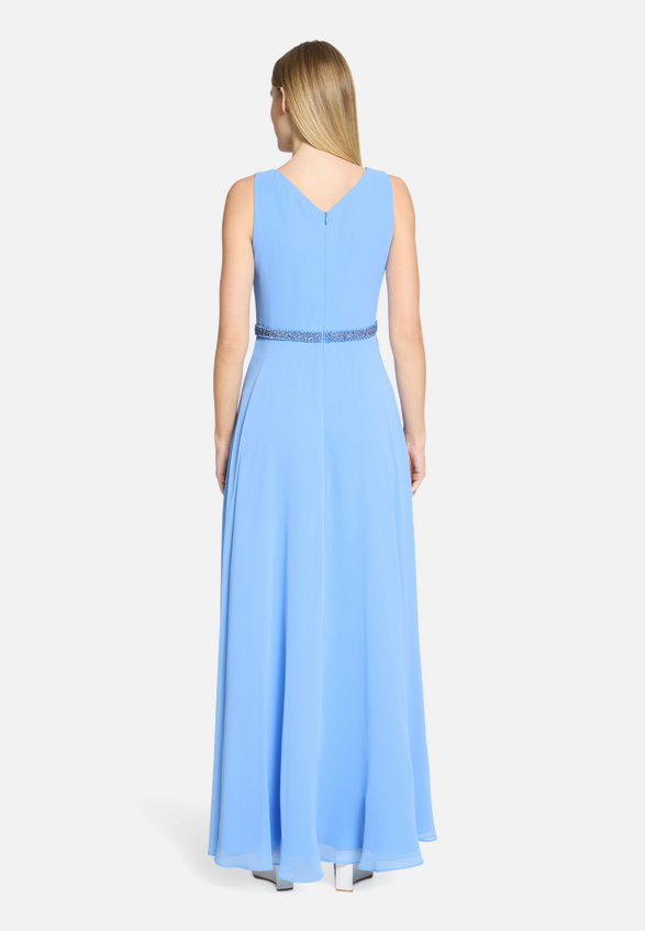 Abendkleid mit Plissee / Modellfoto Rückseite