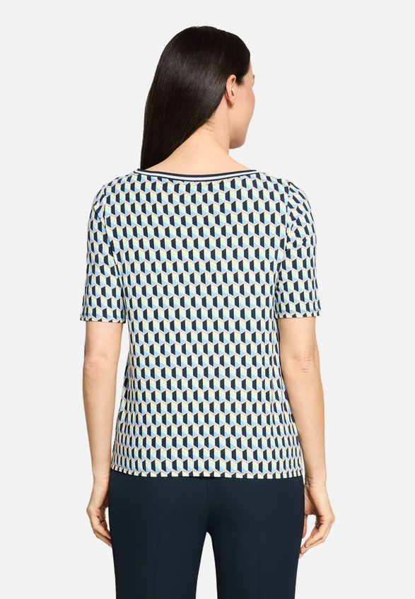 Casual-Shirt mit Gummizug / Modellfoto Rückseite