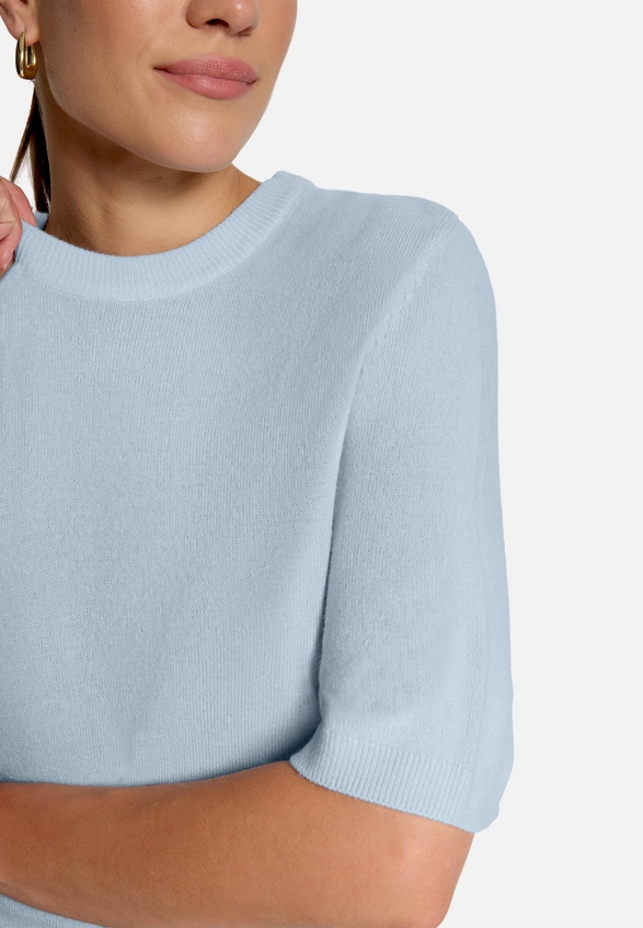 Basic-Strickpullover  kurzarm / Detailbild