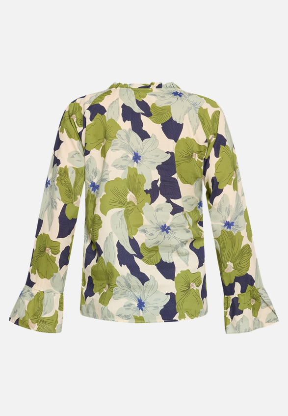 Rüschenbluse mit Muster / Rückseite