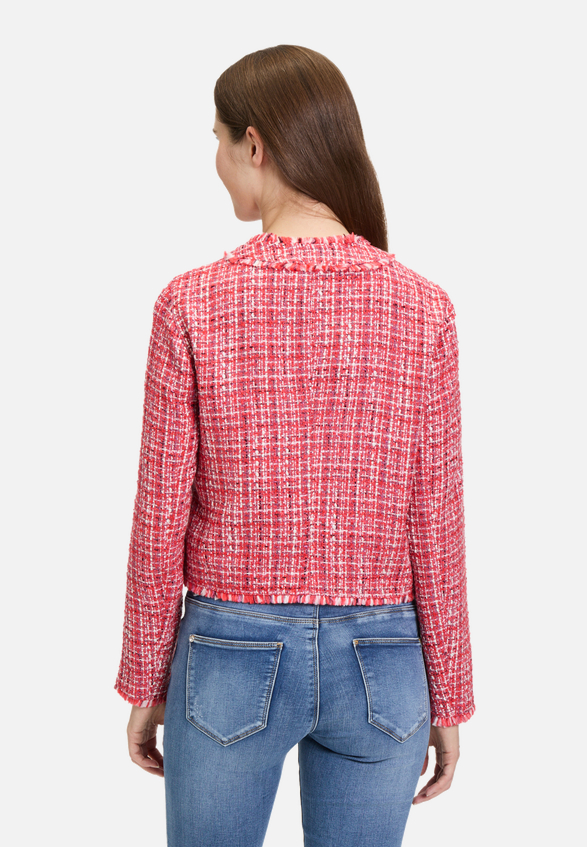 Blazer-Jacke mit Fransen / Modellfoto Rückseite