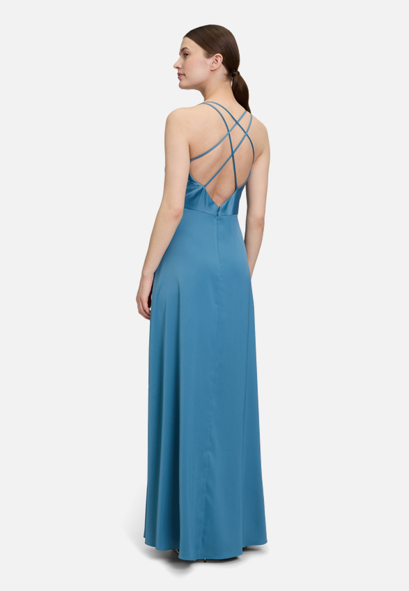 Abendkleid mit V-Ausschnitt / Modellfoto Rückseite