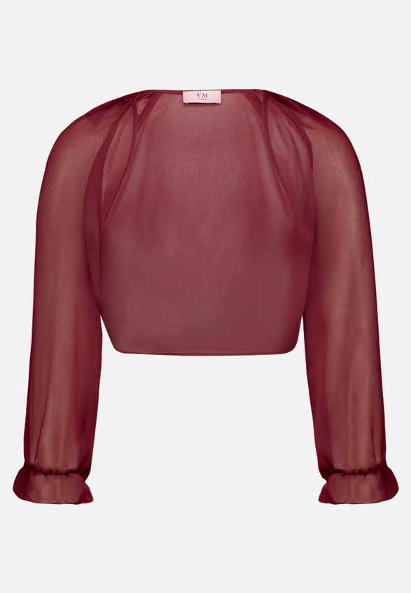 Bolero-Jacke mit gekräuseltem Ausschnitt / Vorderseite