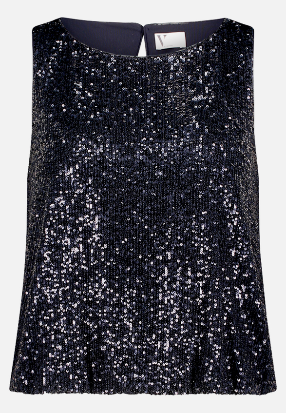 Pailletten-Top im Glitzer-Look / Vorderseite