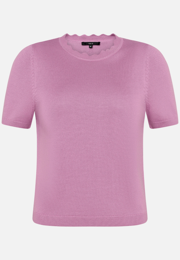 Kurzarmpullover  mit Wellensaum  / Vorderseite