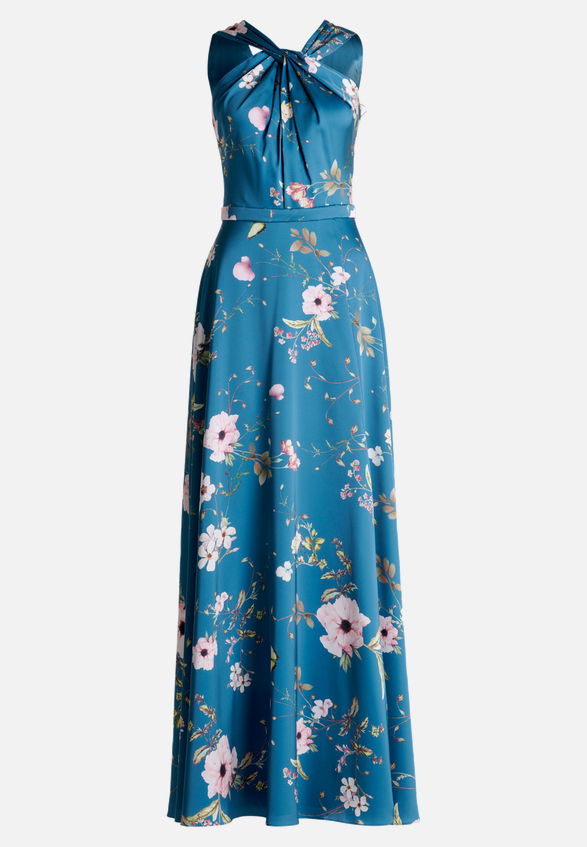 Abendkleid mit Blumenprint / Vorderseite