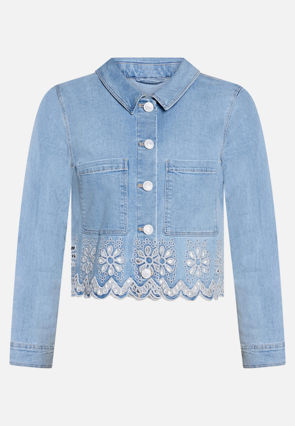 Jeansjacke mit Stickerei / Vorderseite