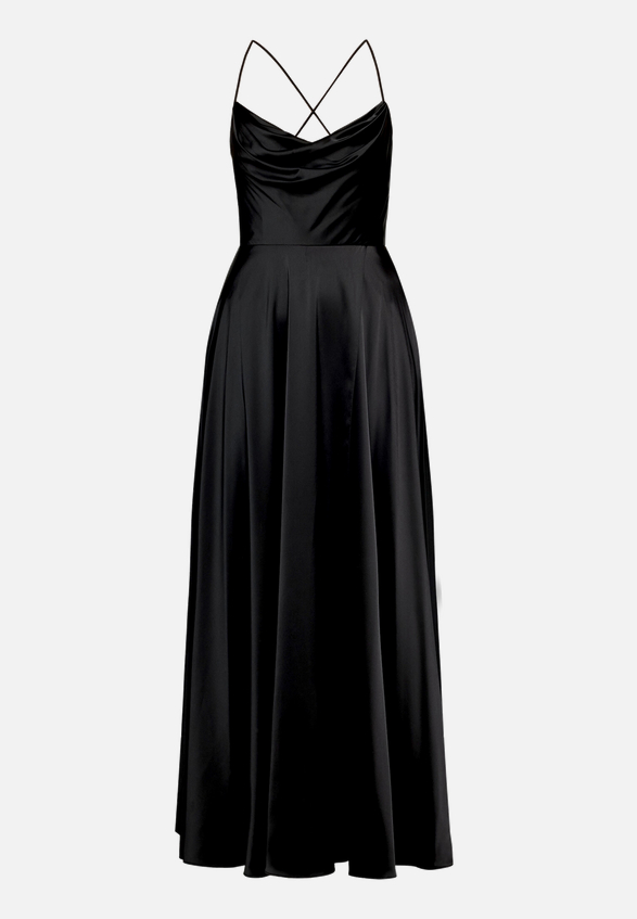 Abendkleid mit Wasserfallausschnitt / Vorderseite