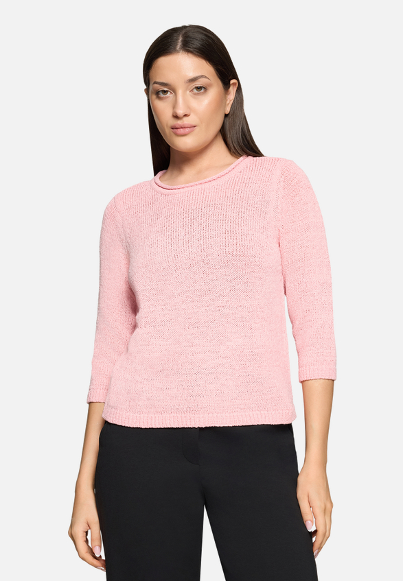 Strickpullover mit 3/4 Arm / Modellfoto Vorderseite