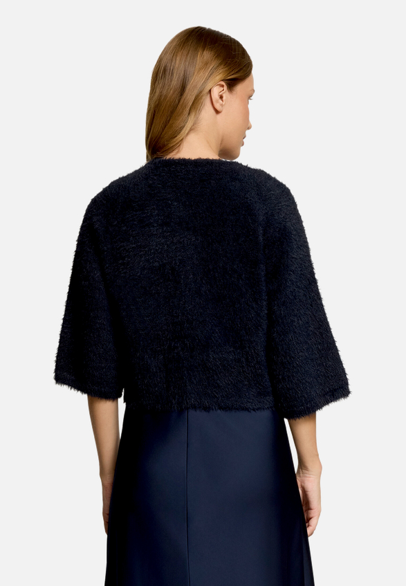Strick-Cardigan mit 3/4 Arm / Modellfoto Rückseite