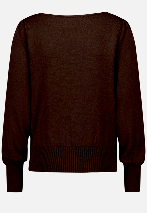 Feinstrickpullover  mit U-Boot Ausschnitt  / Rückseite