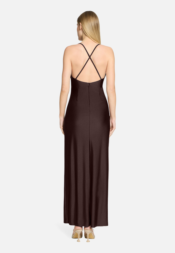 Abendkleid figurbetont / Modellfoto Rückseite