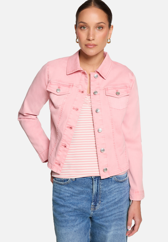Jeansjacke tailliert mit Knopfleiste / Modellfoto Vorderseite