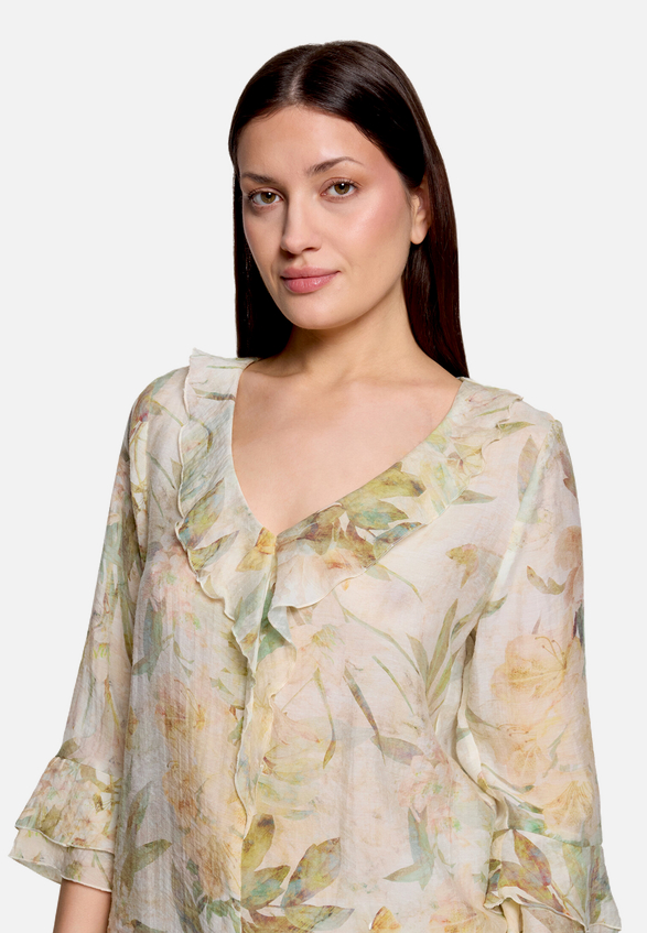 Rüschenbluse mit 3/4 Arm / Detailbild