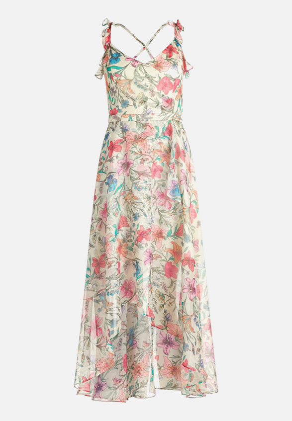 Abendkleid mit Volant / Vorderseite
