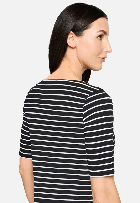 Ringelshirt mit U-Boot-Ausschnitt / Detailbild