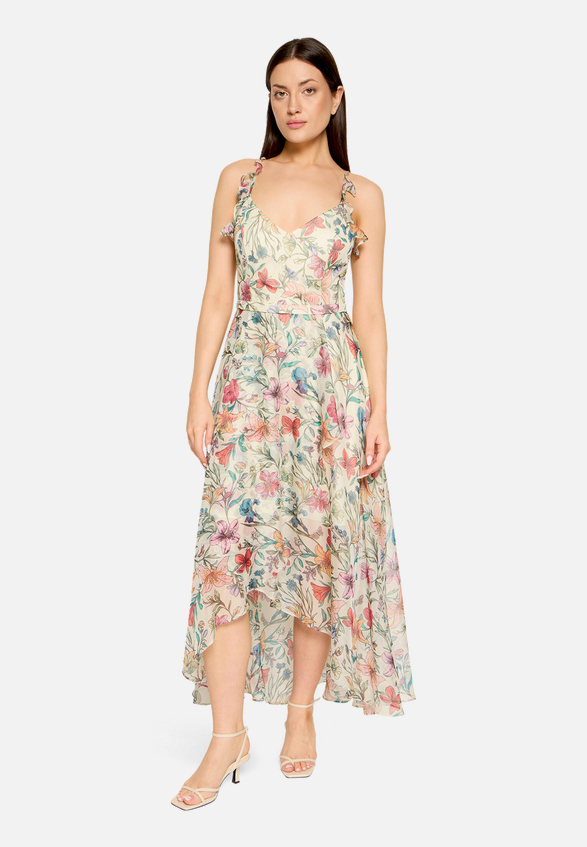 Abendkleid mit Volant / Modellfoto Vorderseite