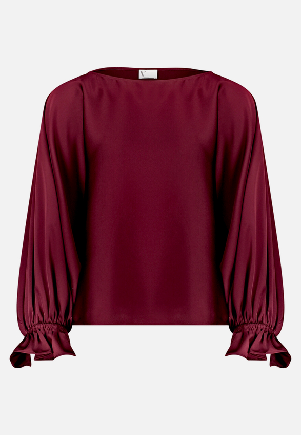 Satin-Bluse mit Fledermausärmeln / Vorderseite
