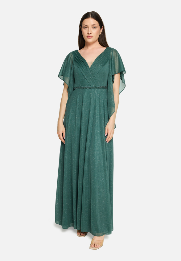 Abendkleid im Glitzer-Look / Modellfoto Vorderseite