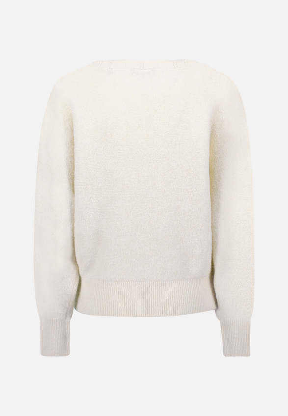 Strickpullover mit U-Boot Ausschnitt / Rückseite