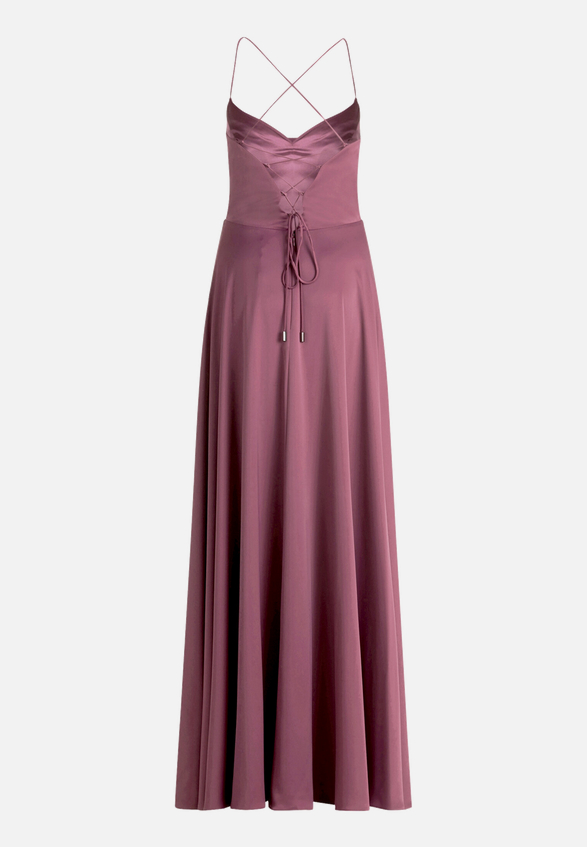 Abendkleid mit Wasserfallausschnitt / Rückseite