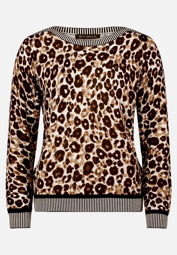 Strickpullover mit Animalprint / Vorderseite