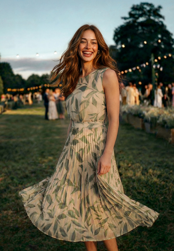 Chiffonkleid mit Plissee / Imagebild